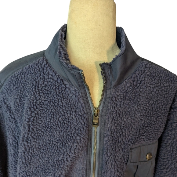 Peter Millar Autumn High Pile blue zip front Fleece Jacket sz 2XL - Picture 7 of 11